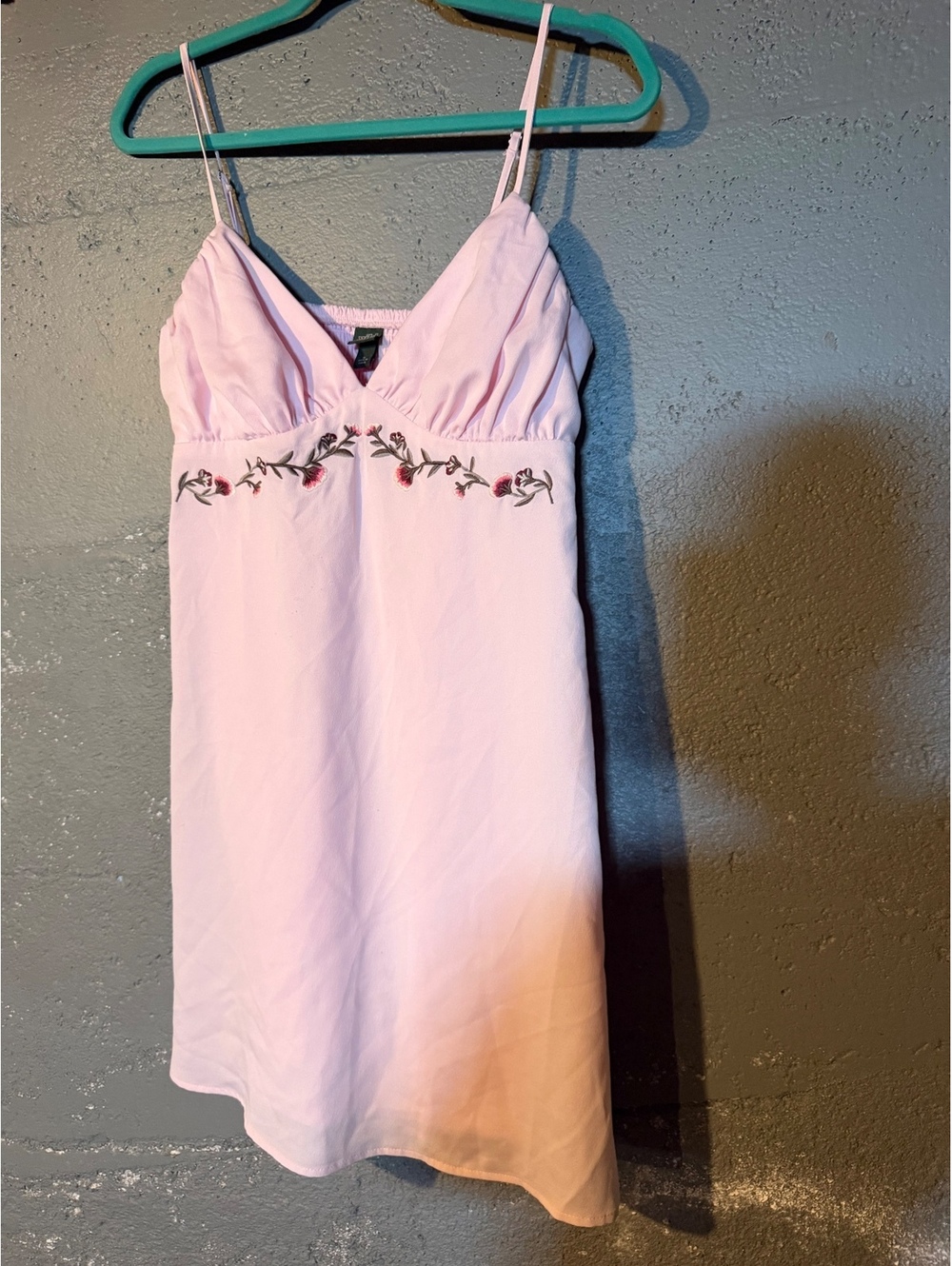Wild Fable Pink Embroidered Floral Spaghetti Strap Dress Medium